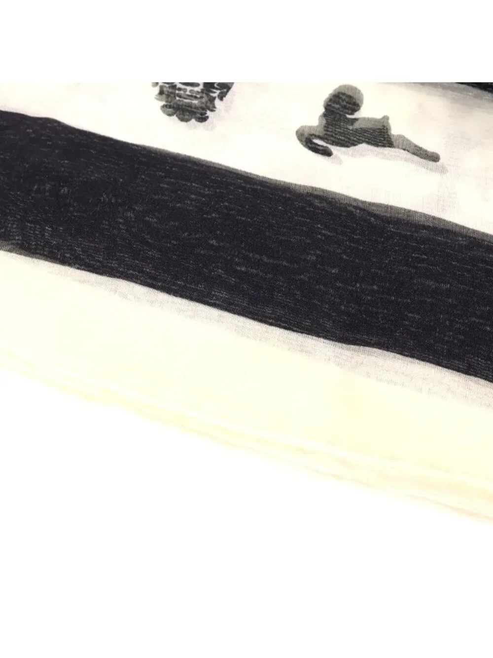 Chrome Hearts Foti Silk Scarf Print Black White